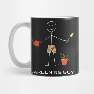 Funny Gardening Guy Stick Man Illustration Mug